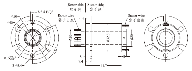 h1532H1532系列孔径15mm微型过孔滑环 系列滑环外形图纸